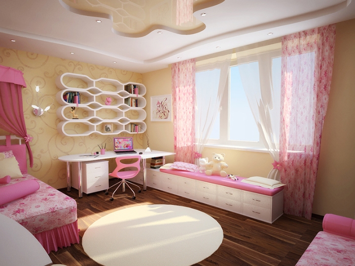 Дизайн детской комнаты для девочки белый