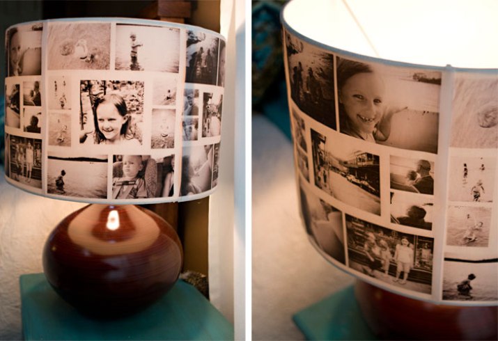 Фотографии на настольной лампе