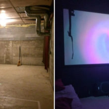 Студенты колледжа оборудовали миниатюрный кинозал в подвале дома за очень скромные деньги